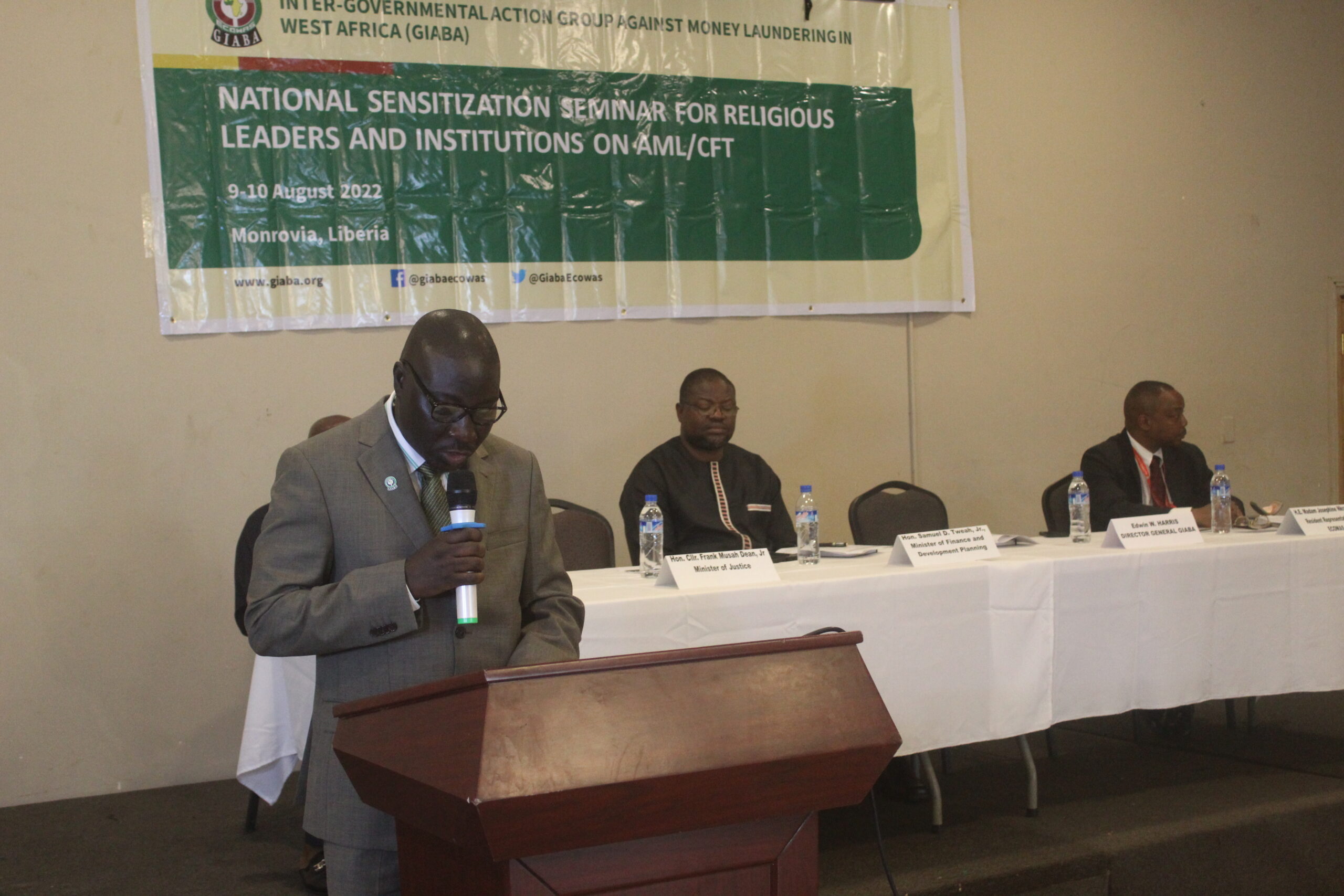 Read more about the article GIABA New Director General Speaks At NATIONAL SENSITIZATION SEMINAR FOR RELIGIOUS LEADERS AND INSTITUTIONS ON ANTI-MONEY LAUNDERING / COUNTER-FINANCING OF TERRORISM (AML/CFT)